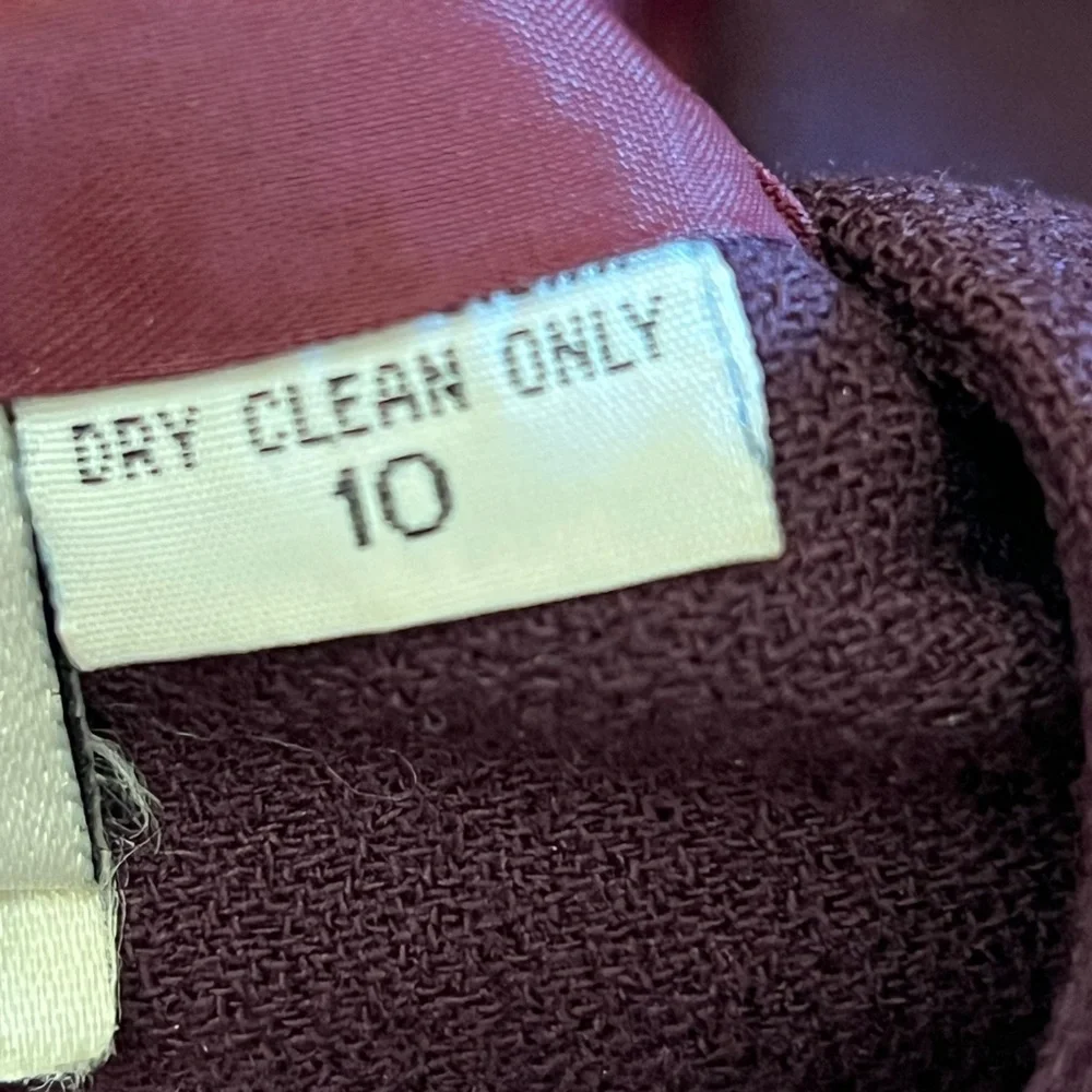 Vintage Gianni Sport Wool Blazer with Black Velvet Accents  (Size 10) Burgundy - Picture 5 of 9